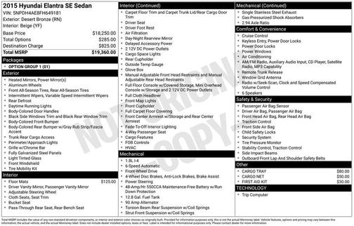 Desert Bronze 2015 Hyundai ELANTRA SE