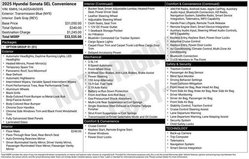 Transmission Blue 2025 Hyundai SONATA SEL