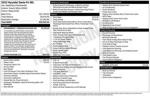 2022 Hyundai SANTA FE SEL 2.4