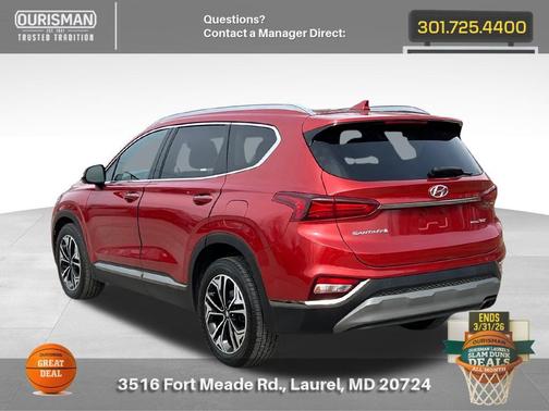 Lava Orange 2020 Hyundai SANTA FE Limited 2.0T