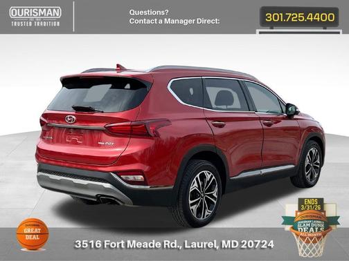 Lava Orange 2020 Hyundai SANTA FE Limited 2.0T