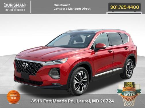 Lava Orange 2020 Hyundai SANTA FE Limited 2.0T