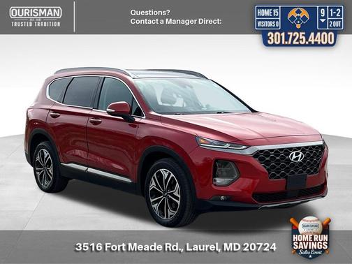Lava Orange 2020 Hyundai SANTA FE Limited 2.0T