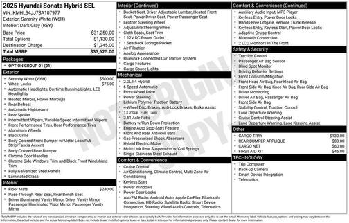 2025 Hyundai SONATA Hybrid SE