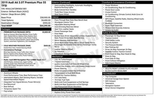 2019 Audi A6 55 Premium Plus