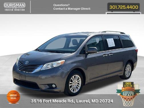 Predawn Gray Mica 2015 Toyota Sienna XLE