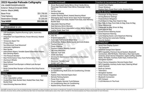 Robust Emerald 2023 Hyundai PALISADE Calligraphy