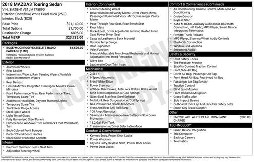 2018 Mazda Mazda3 Touring