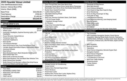 Intense Blue 2025 Hyundai VENUE Limited