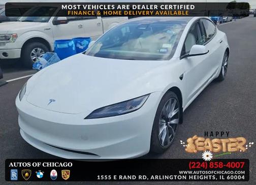 Pearl White Multi-Coat 2025 Tesla Model 3 Long Range