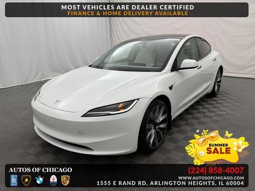 Pearl White Multi-Coat 2025 Tesla Model 3 Long Range