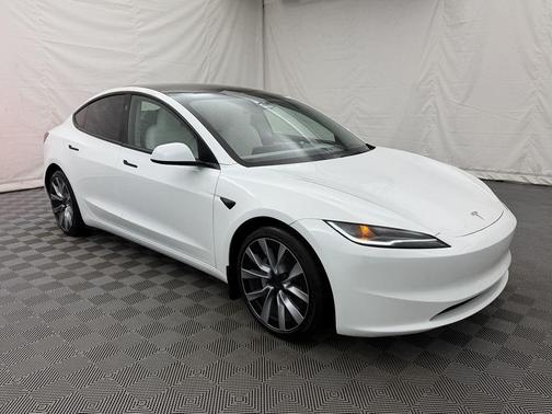 Pearl White Multi-Coat 2025 Tesla Model 3 Long Range