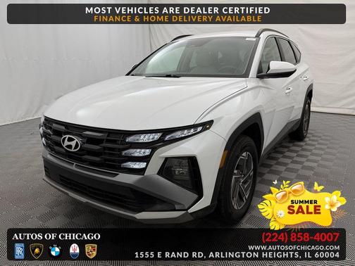 Creamy White Pearl 2025 Hyundai TUCSON Hybrid Blue