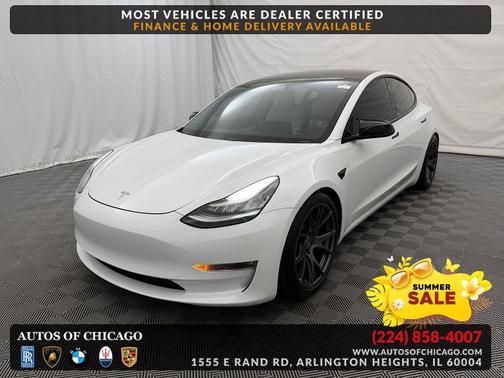 Pearl White Multi-Coat 2021 Tesla Model 3 Performance