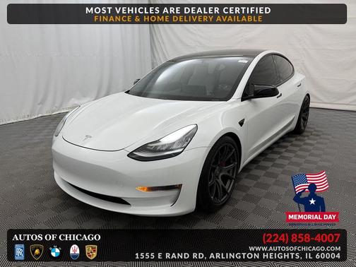 Pearl White Multi-Coat 2021 Tesla Model 3 Performance