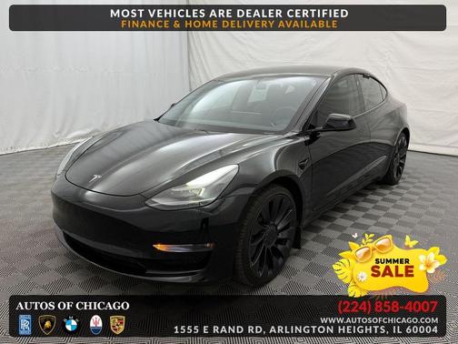 Solid Black 2021 Tesla Model 3 Performance