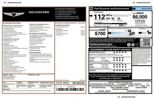 2025 Genesis GV60 Standard