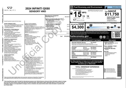 Aspen White 2024 INFINITI QX80 SENSORY