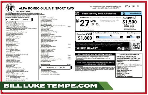 Alfa Black 2020 Alfa Romeo Giulia Ti
