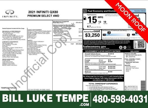 2021 INFINITI QX80 PREMIUM SELECT