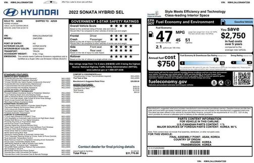 2022 Hyundai SONATA Hybrid SEL