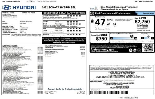 2022 Hyundai SONATA Hybrid SEL