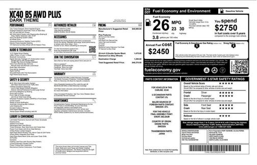 2025 Volvo XC40 B5 Plus Dark Theme
