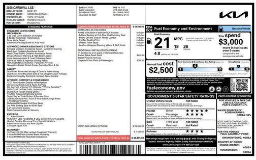 2025 Kia Carnival LXS