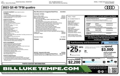 Glacier White Metallic 2023 Audi Q5 40 Premium Plus
