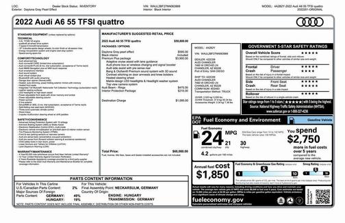 Daytona Gray Pearl Effect 2022 Audi A6 55 Premium Plus