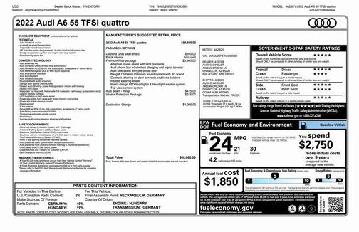 Daytona Gray Pearl Effect 2022 Audi A6 55 Premium Plus