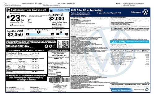 2024 Volkswagen Atlas 2.0T SE w/Technology