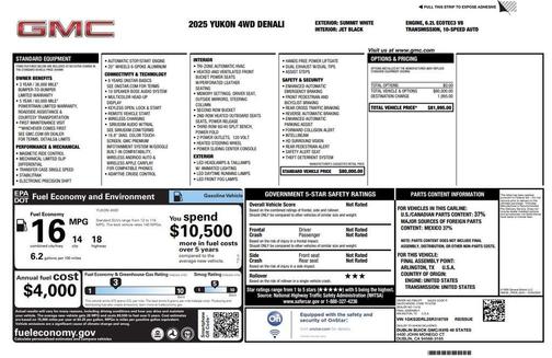 Summit White 2025 GMC Yukon Denali