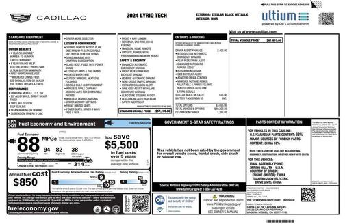 Stellar Black Metallic 2024 Cadillac LYRIQ Tech