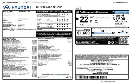 2022 Hyundai PALISADE SEL