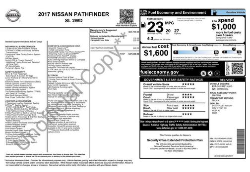Gun Metallic 2017 Nissan Pathfinder SL