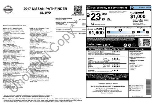 Gun Metallic 2017 Nissan Pathfinder SL