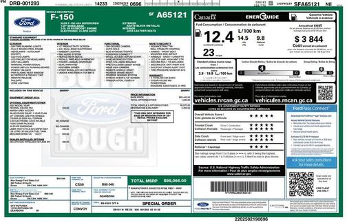 Agate Black Metallic 2025 Ford F-150 King Ranch