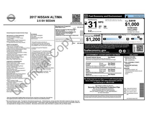 2017 Nissan Altima 2.5 SV