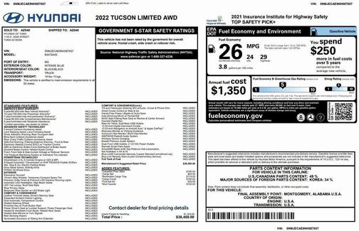 2022 Hyundai TUCSON Limited
