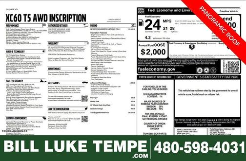 Pine Gray Metallic 2021 Volvo XC60 T5 Inscription