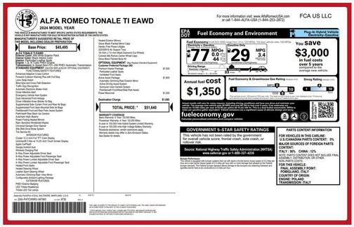 Alfa White 2024 Alfa Romeo Tonale Ti