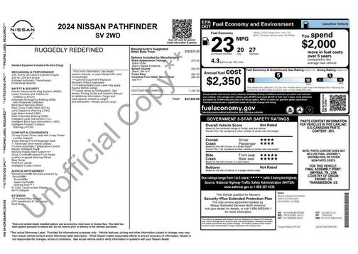 Gun Metallic 2024 Nissan Pathfinder SV