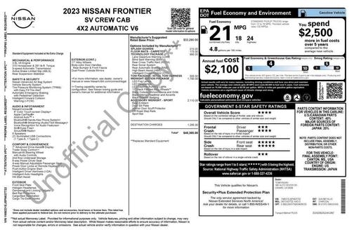 Gun Metallic 2023 Nissan Frontier SV