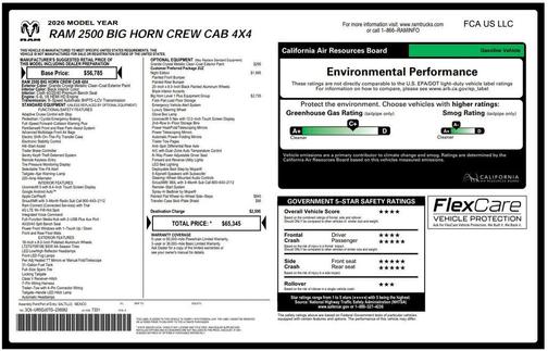Crystal Metallic 2026 RAM 2500 Big Horn