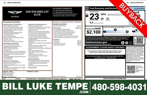 2021 Genesis G70 2.0T