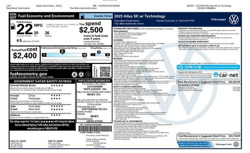 2025 Volkswagen Atlas 2.0T SE w/Technology