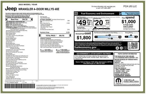 Black Clearcoat 2023 Jeep Wrangler 4xe Base