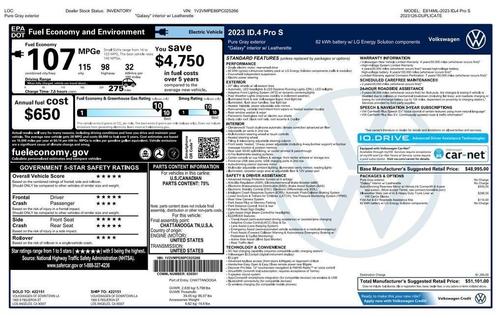 Pure Gray 2023 Volkswagen ID.4 Pro S
