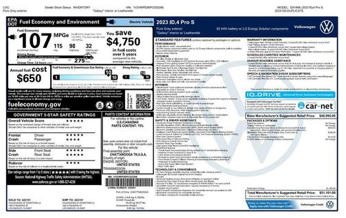 Pure Gray 2023 Volkswagen ID.4 Pro S